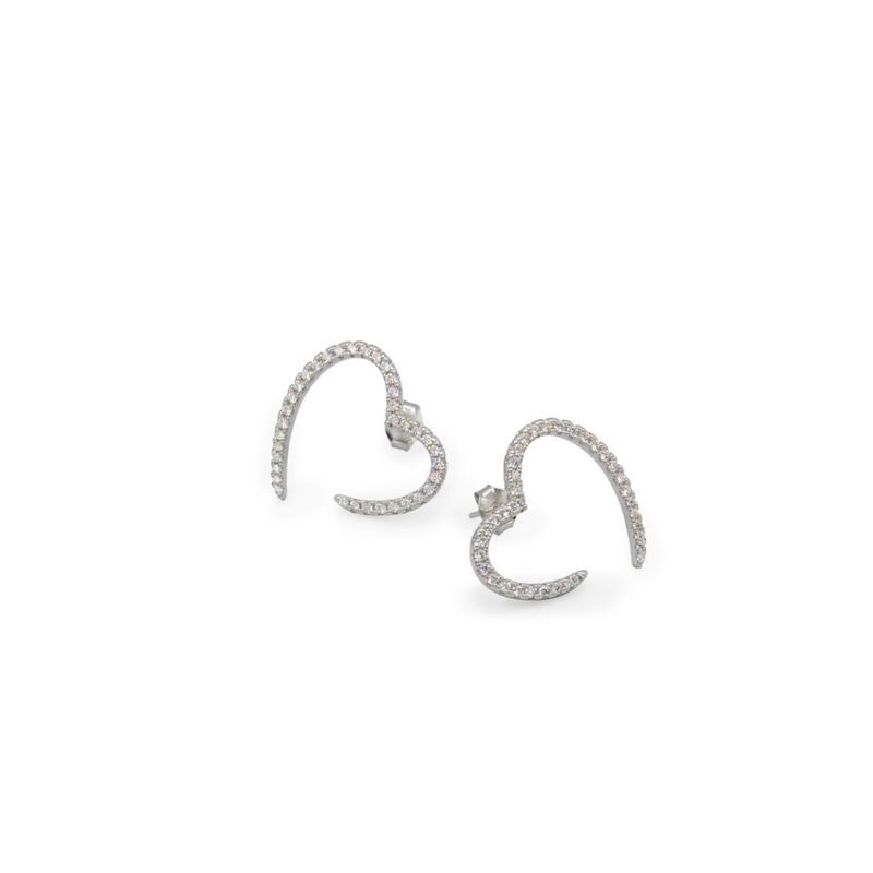 Heart earrings (argento bianco)