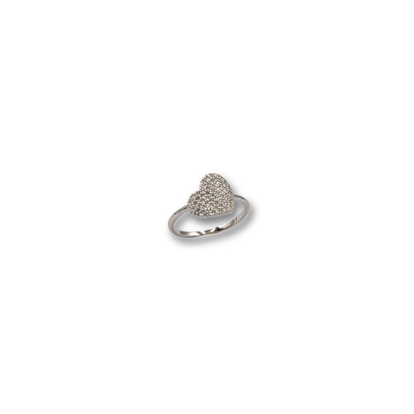 Heart ring (argento bianco)