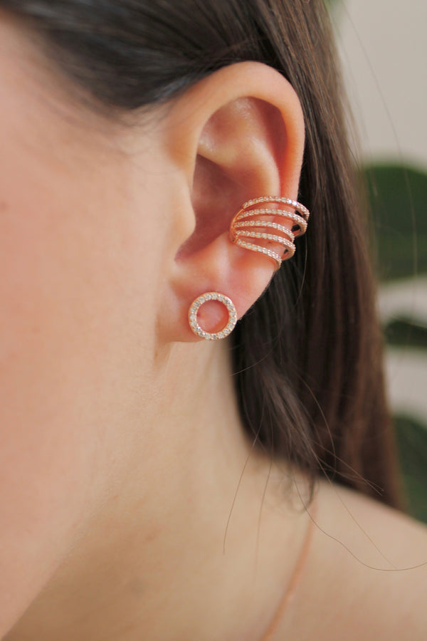 Earcuff pavè (Argento rosè)