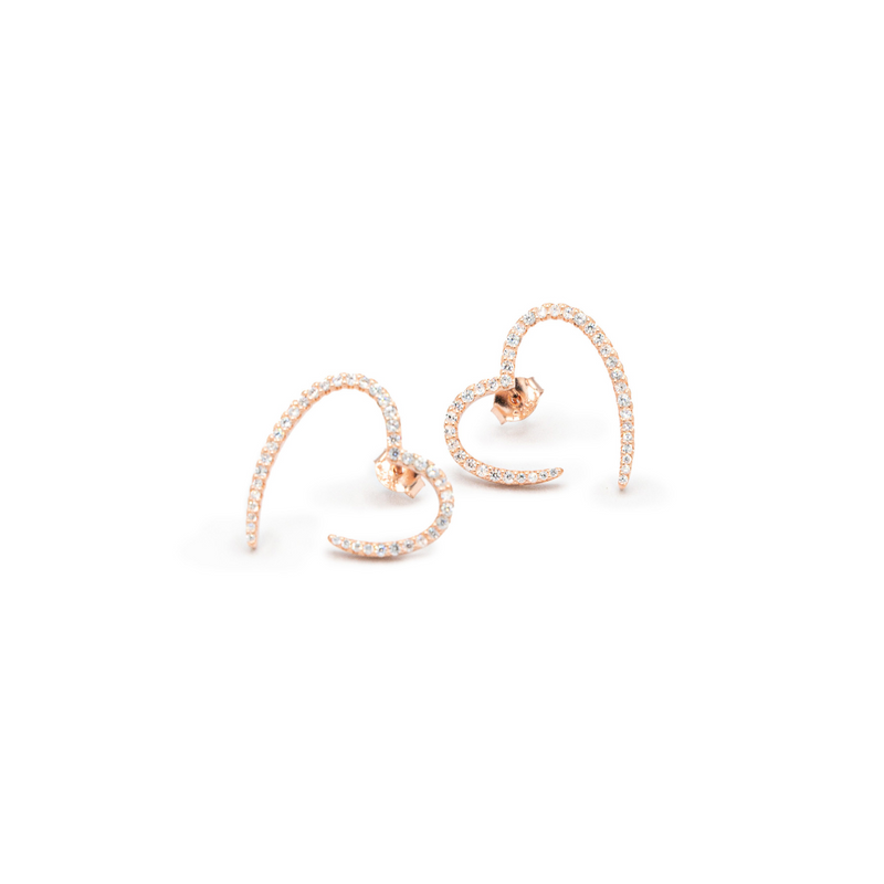 Heart earrings (argento rosè)