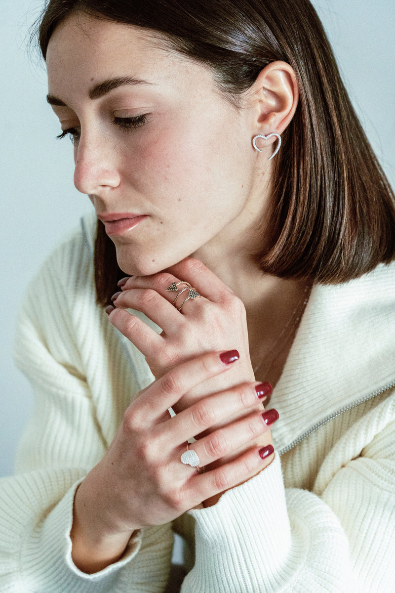 Heart earrings (argento rosè)