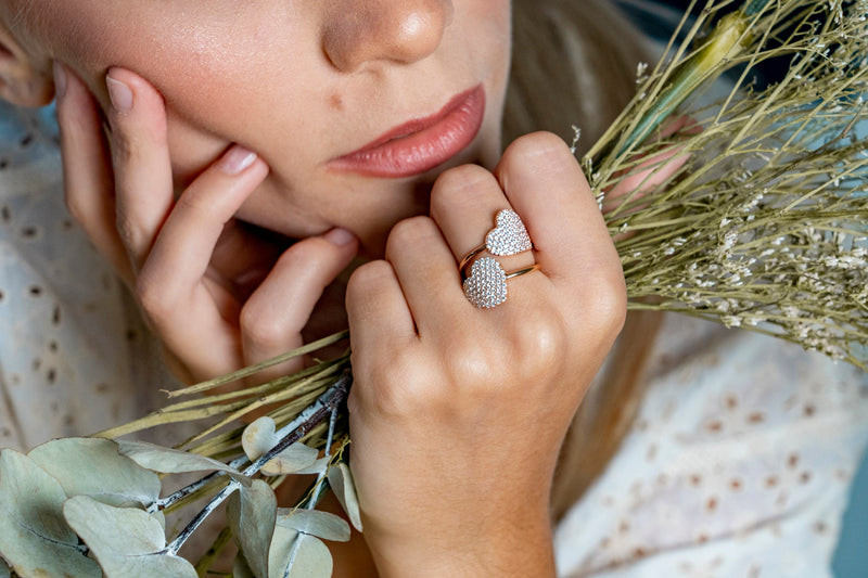 Heart ring (argento rosè)